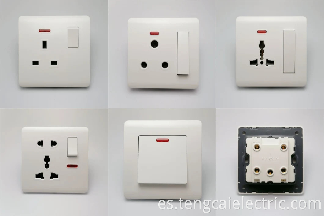 Nuevo socket de interruptor de luz de pared eléctrica 13A Reino Unido